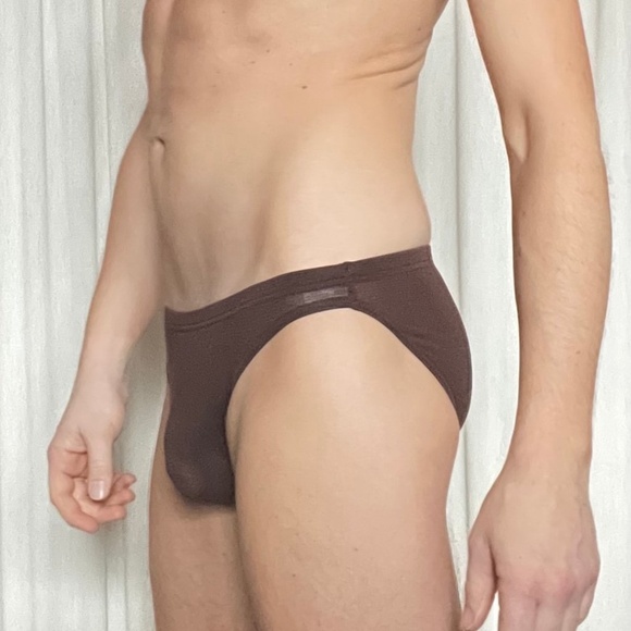 Mens CharliebyMZ 'Wood Series' Hip Brief in Brown - Small - Picture 4 of 7